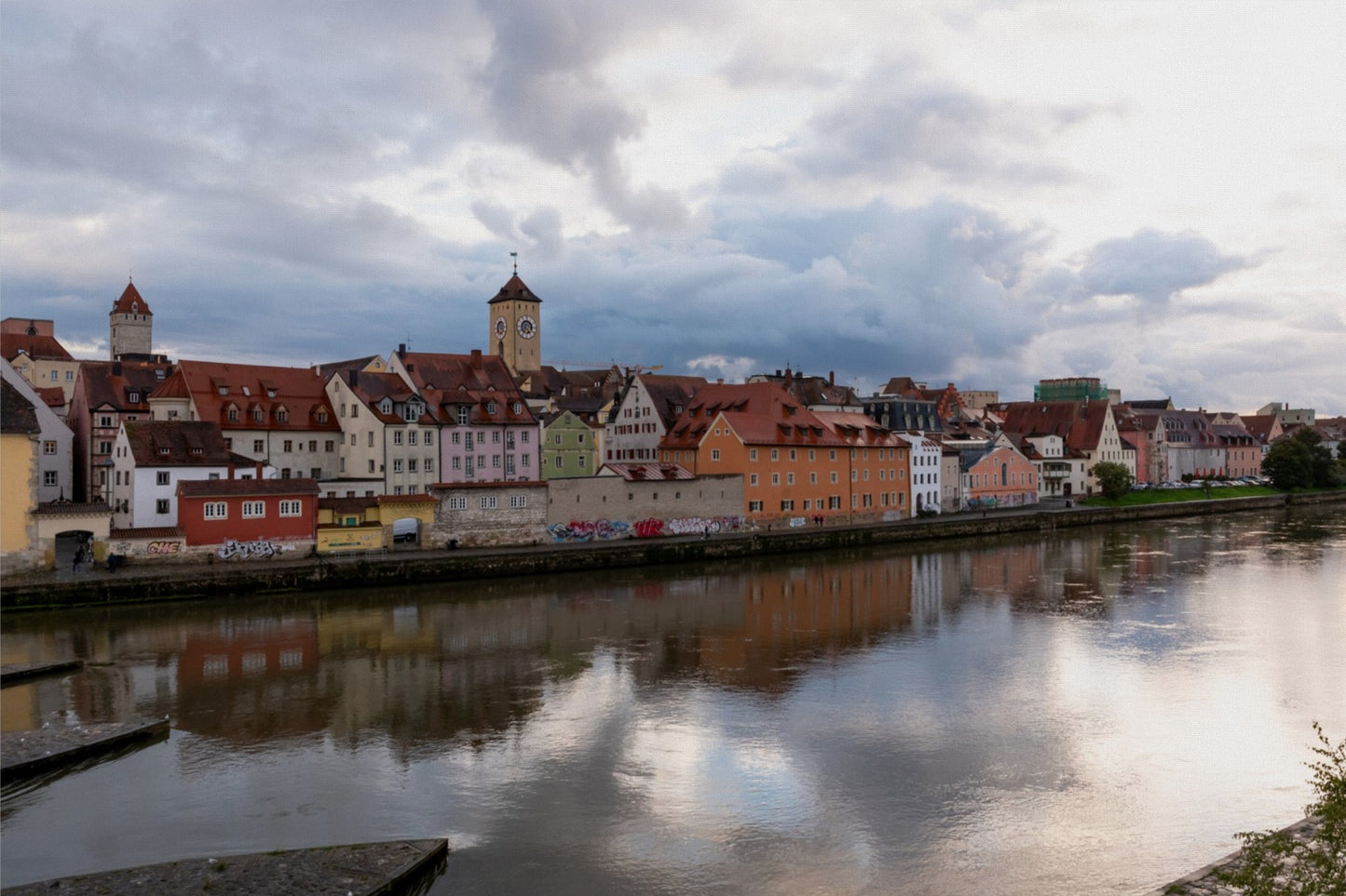 Reflections of Regensburg, Germany - Canvas Wall Art