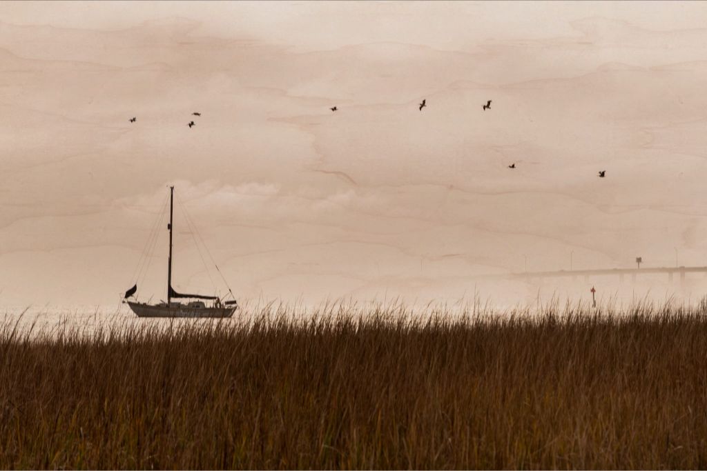 Southern Sail Boat - Printed on Wood
