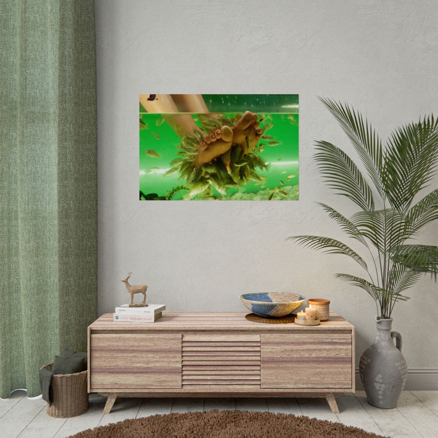 Fish Foot Massage Pedicure Feet Poster Wall Art