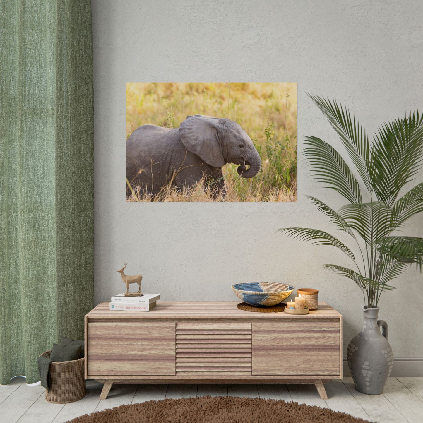 Baby Elephant Canvas Wall Art - Photo Printed on Canvas