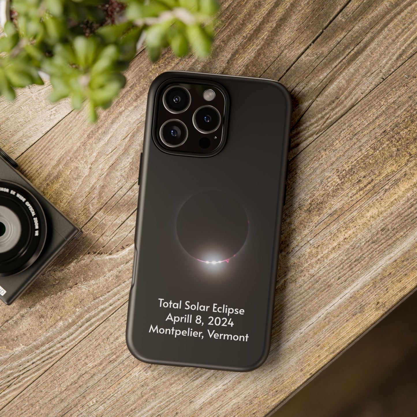 2024 Total Solar Eclipse - Baily’s Beads after Totality - Montpelier, VT - Phone Case
