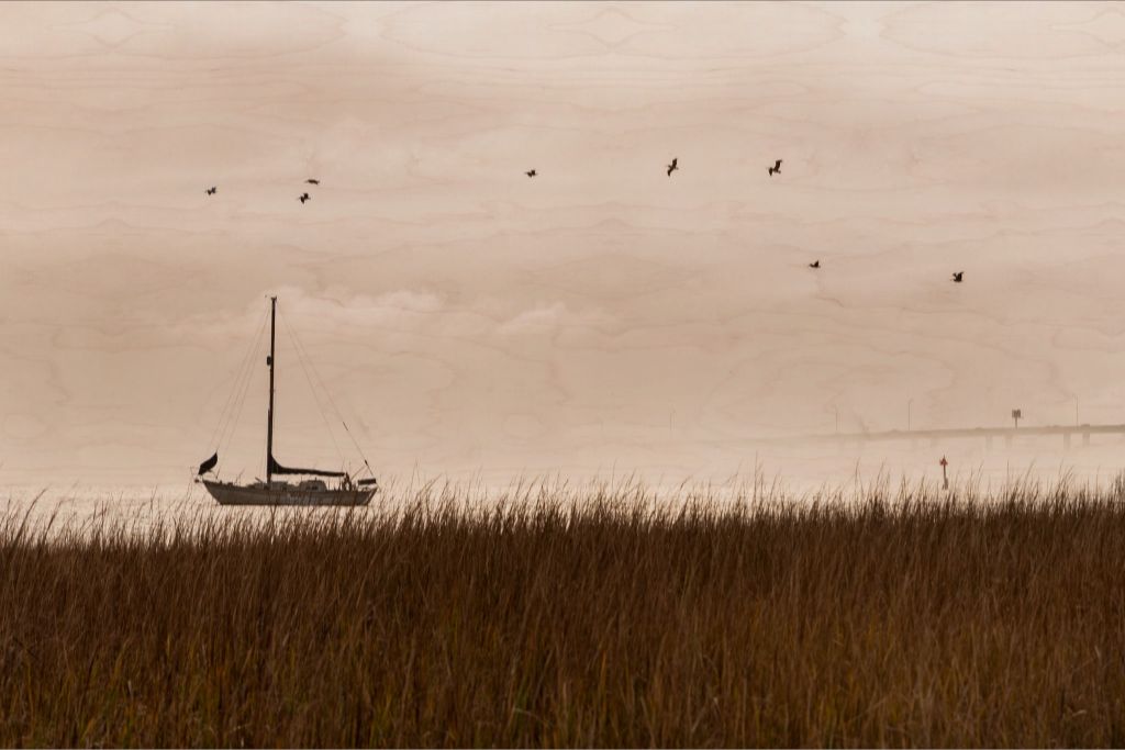 Southern Sail Boat - Printed on Wood