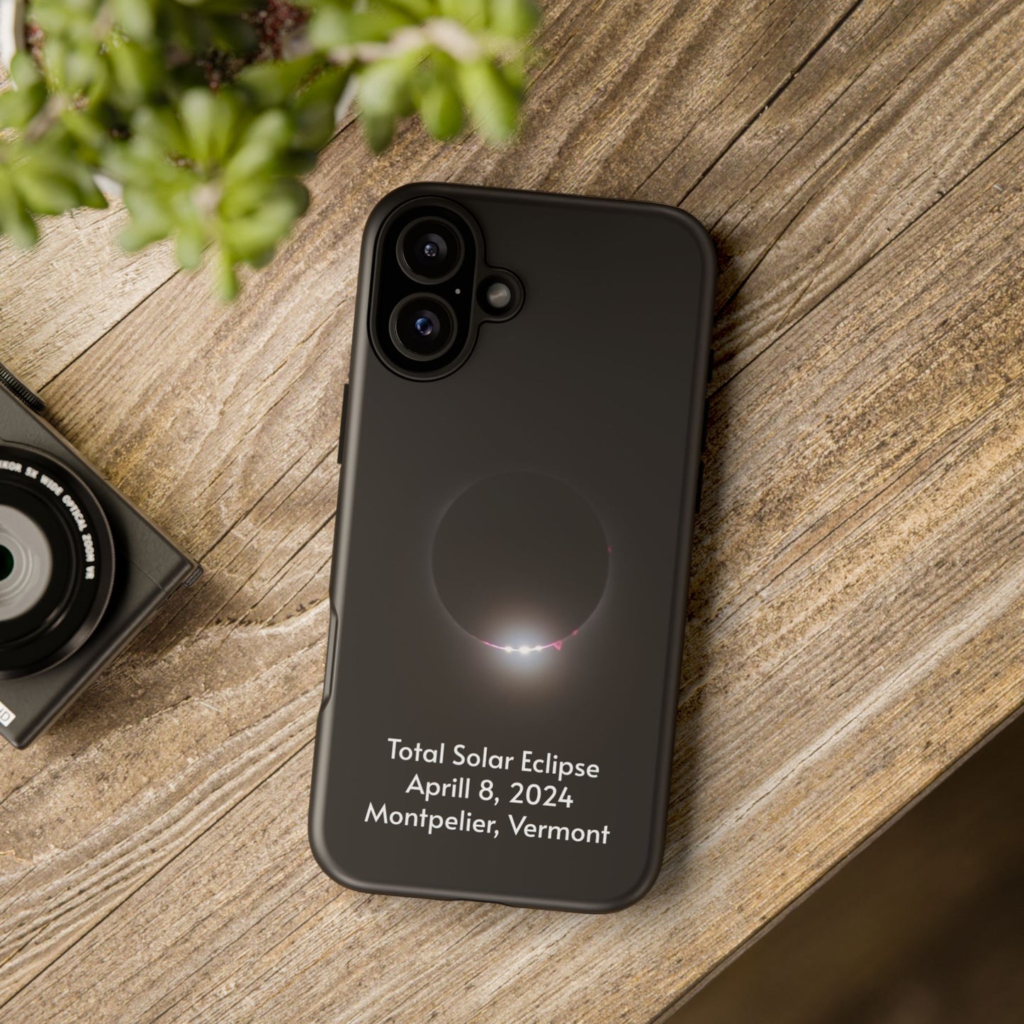 2024 Total Solar Eclipse - Baily’s Beads after Totality - Montpelier, VT - Phone Case