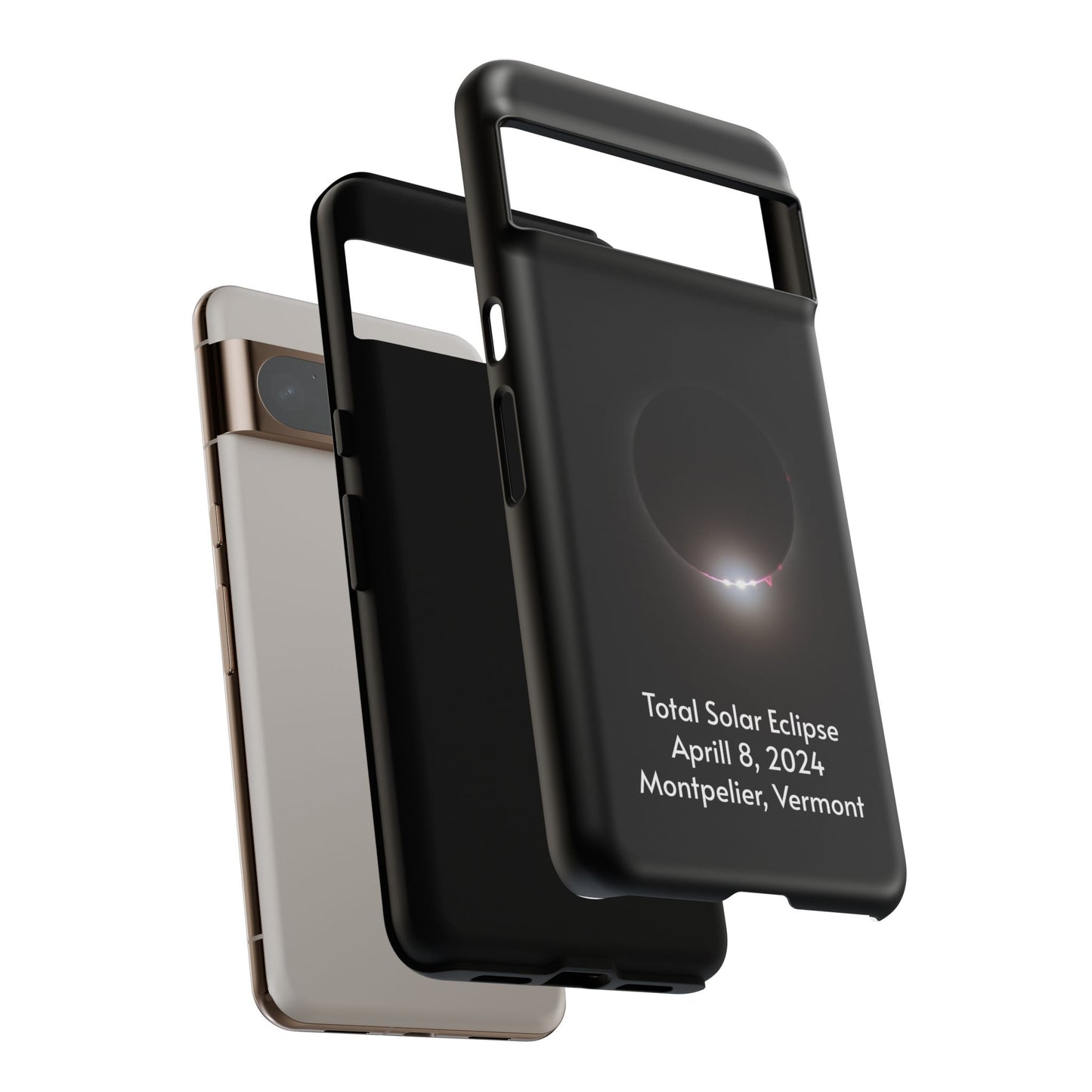 2024 Total Solar Eclipse - Baily’s Beads after Totality - Montpelier, VT - Phone Case