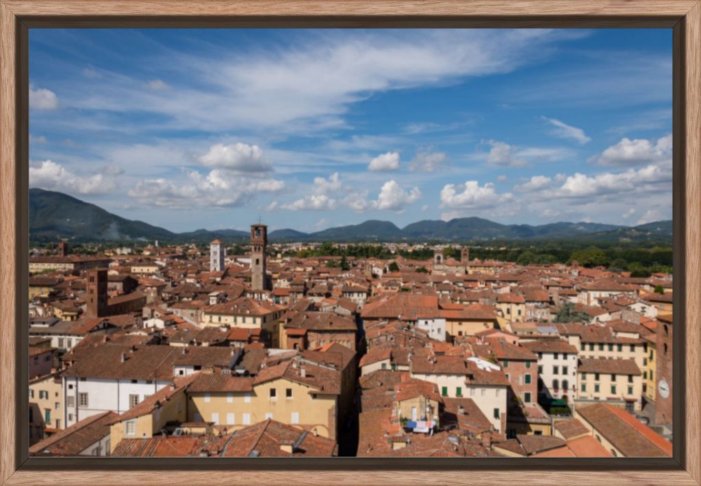 Rooftops of Lucca, Italy - Framed Photograph by Leah Ramuglia