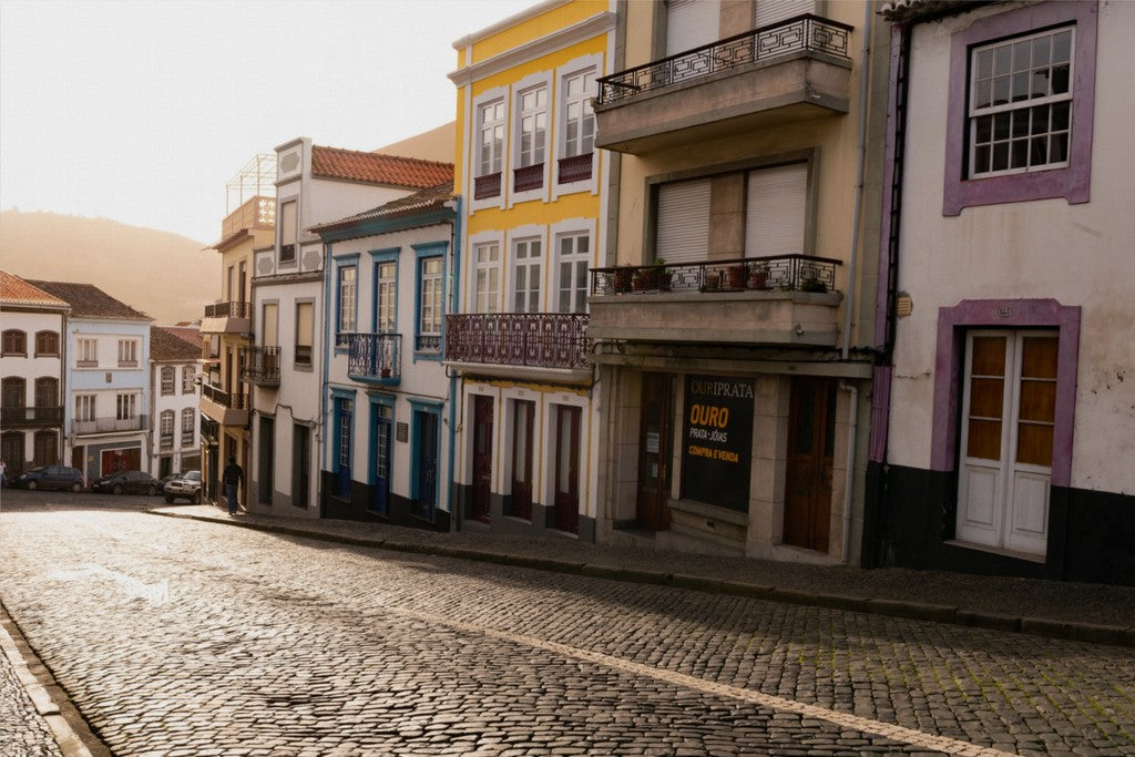 Quaint Cobblestone Streets - Canvas Wall Art