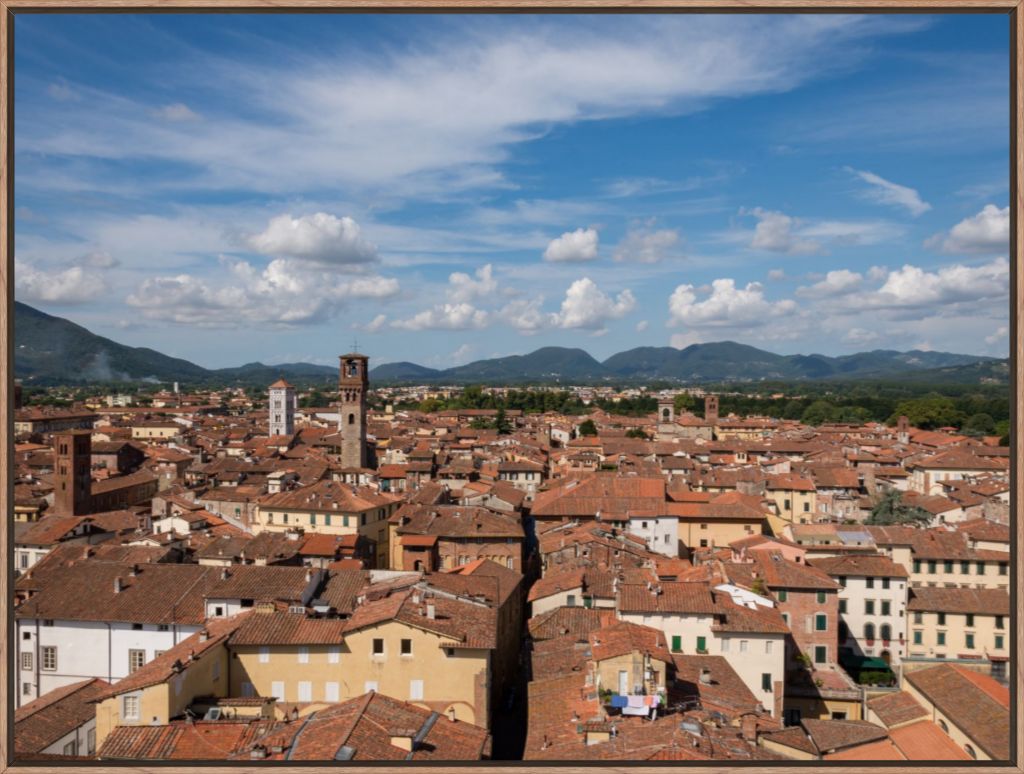 Rooftops of Lucca, Italy - Framed Photograph by Leah Ramuglia