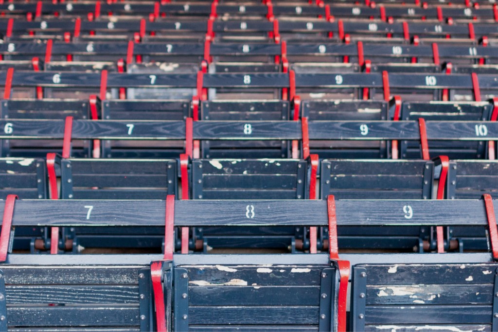 Fenway Park - Canvas Wall Art - Wooden Seats Historic Baseball Stadium
