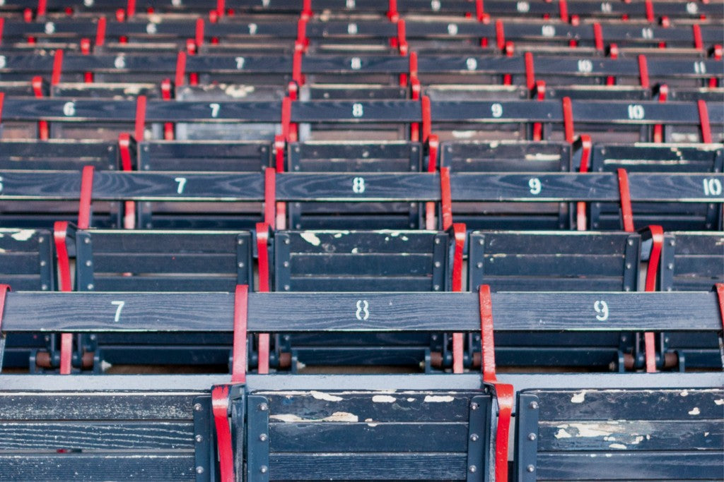Fenway Park - Canvas Wall Art - Wooden Seats Historic Baseball Stadium