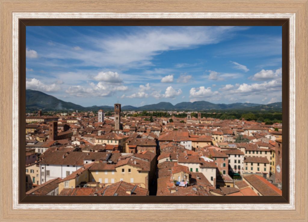 Rooftops of Lucca, Italy - Framed Photograph by Leah Ramuglia