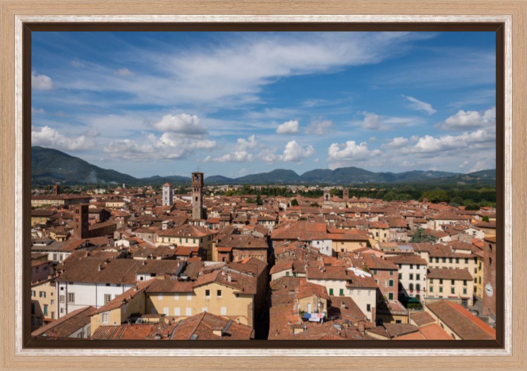 Rooftops of Lucca, Italy - Framed Photograph by Leah Ramuglia