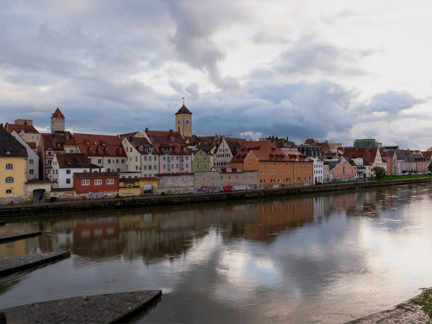 Reflections of Regensburg, Germany - Canvas Wall Art