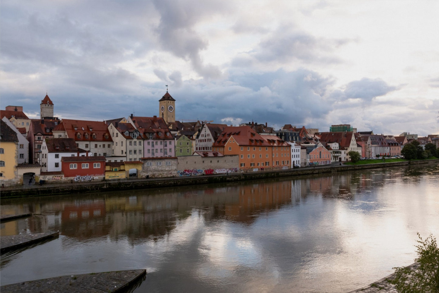Reflections of Regensburg, Germany - Canvas Wall Art