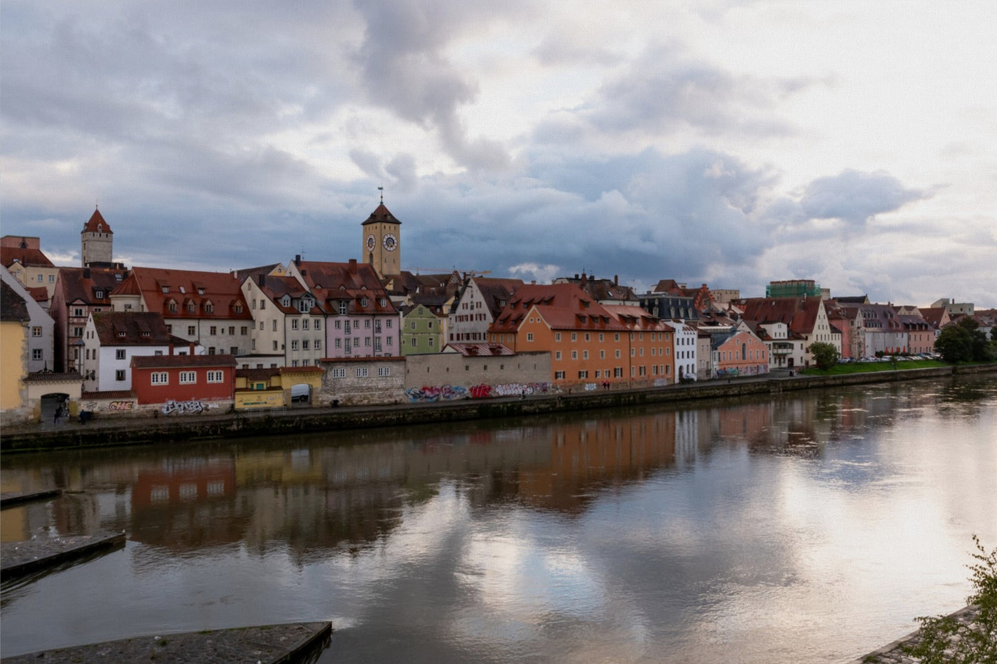 Reflections of Regensburg, Germany - Canvas Wall Art