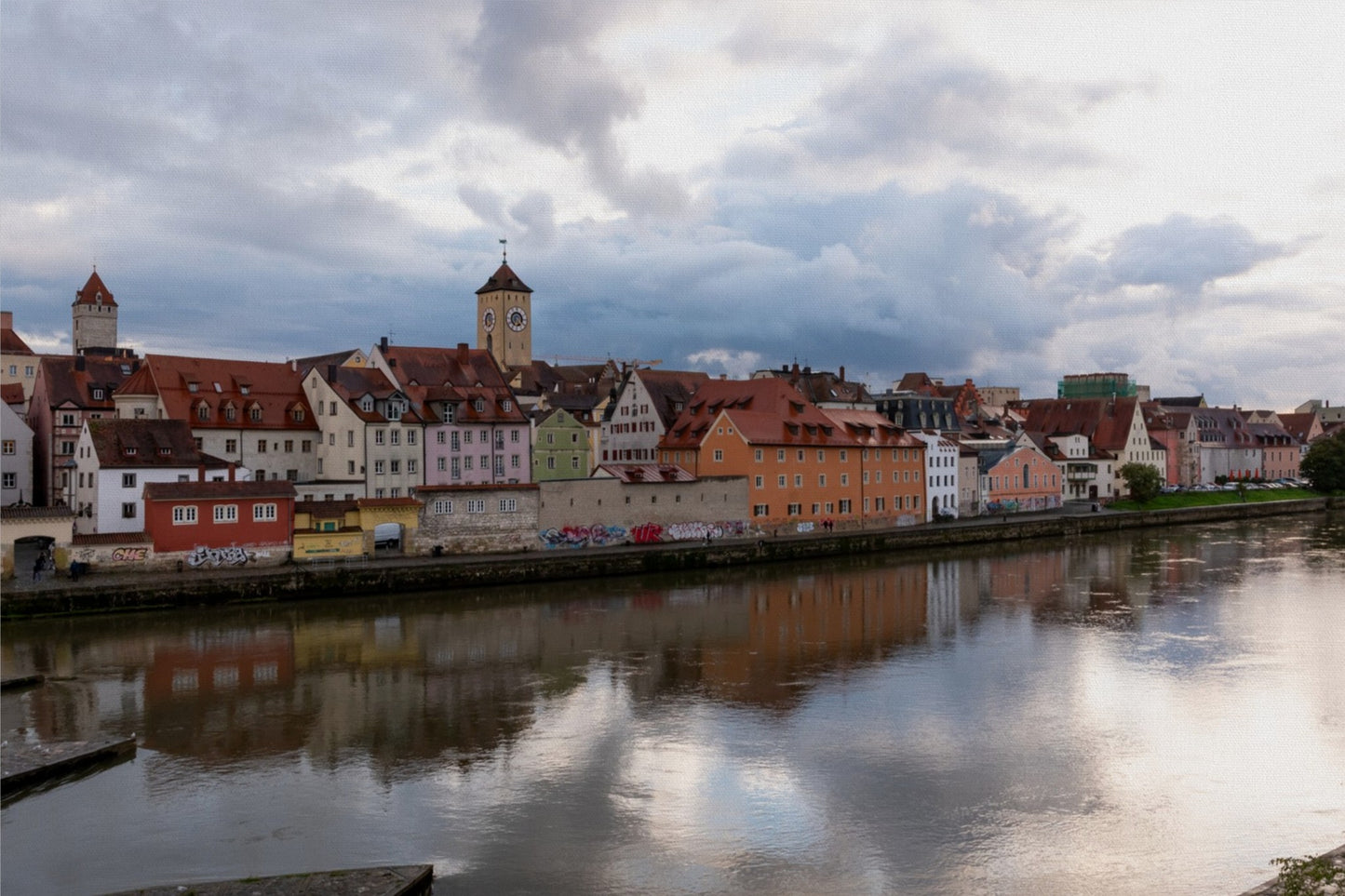 Reflections of Regensburg, Germany - Canvas Wall Art