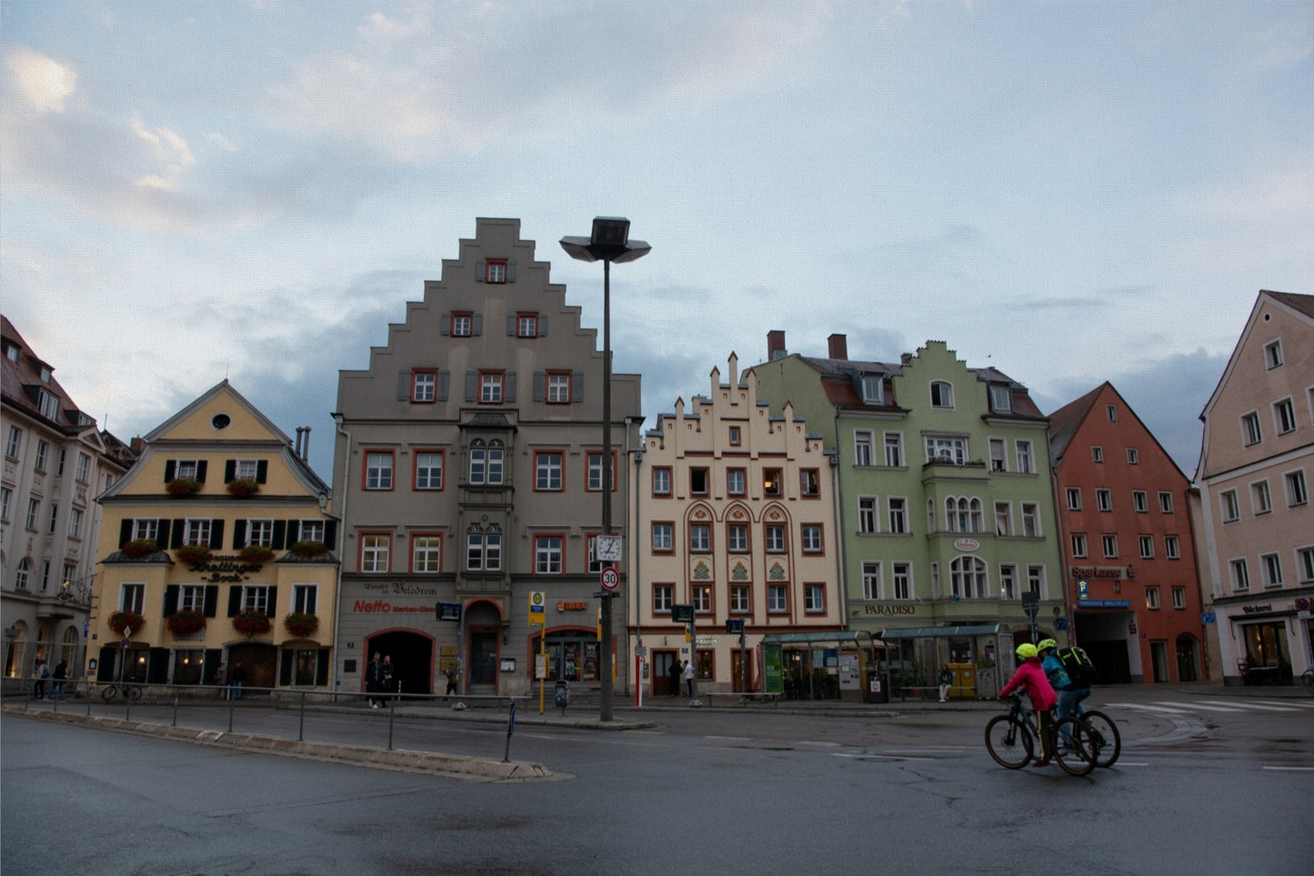 Biking in Regensburg, Germany - Canvas Wall Art