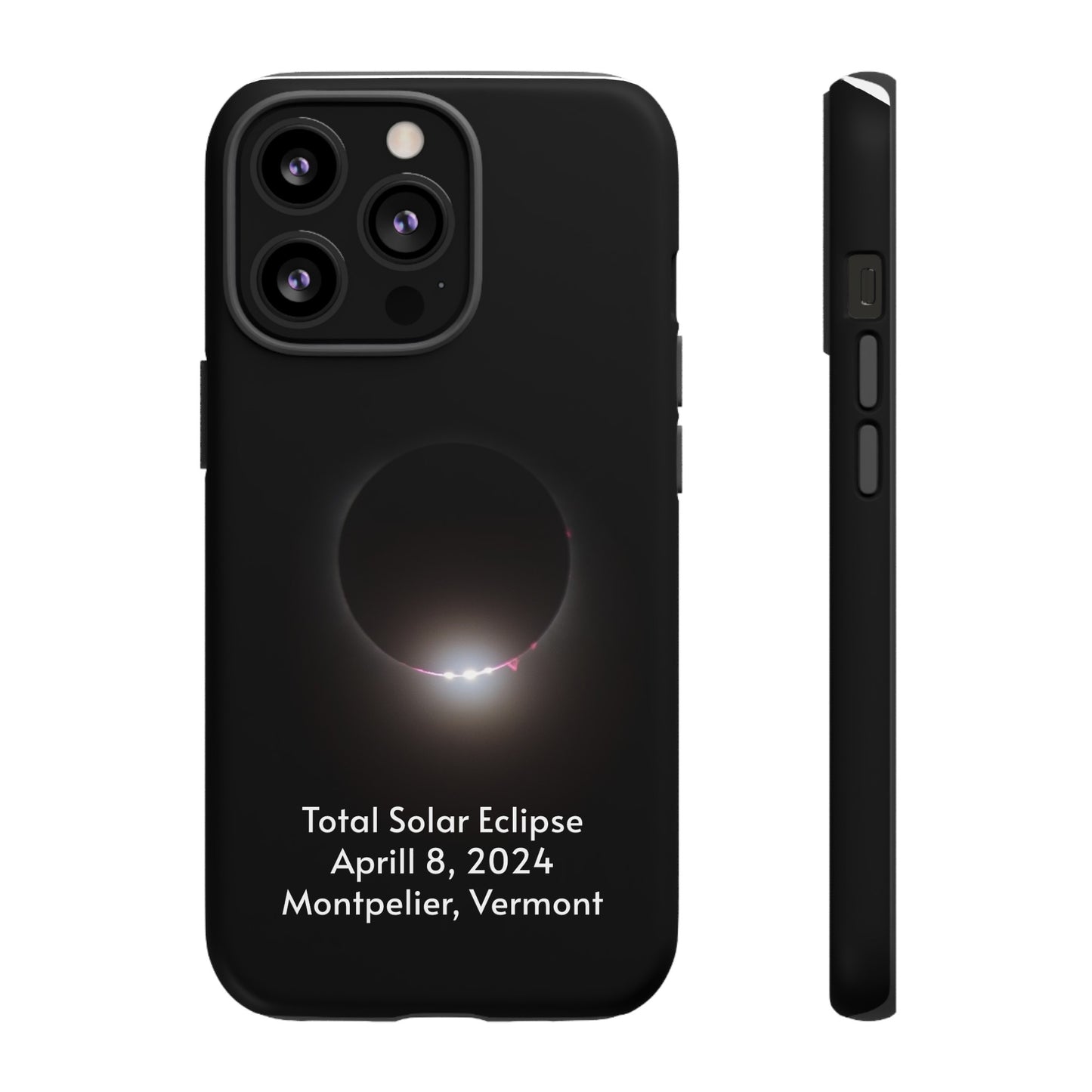 2024 Total Solar Eclipse - Baily’s Beads & Solar Prominence after Totality - Montpelier, VT - Phone Case