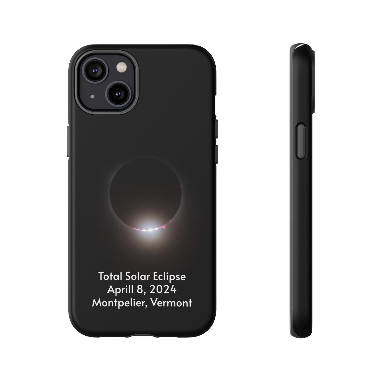 2024 Total Solar Eclipse - Baily’s Beads & Solar Prominence after Totality - Montpelier, VT - Phone Case