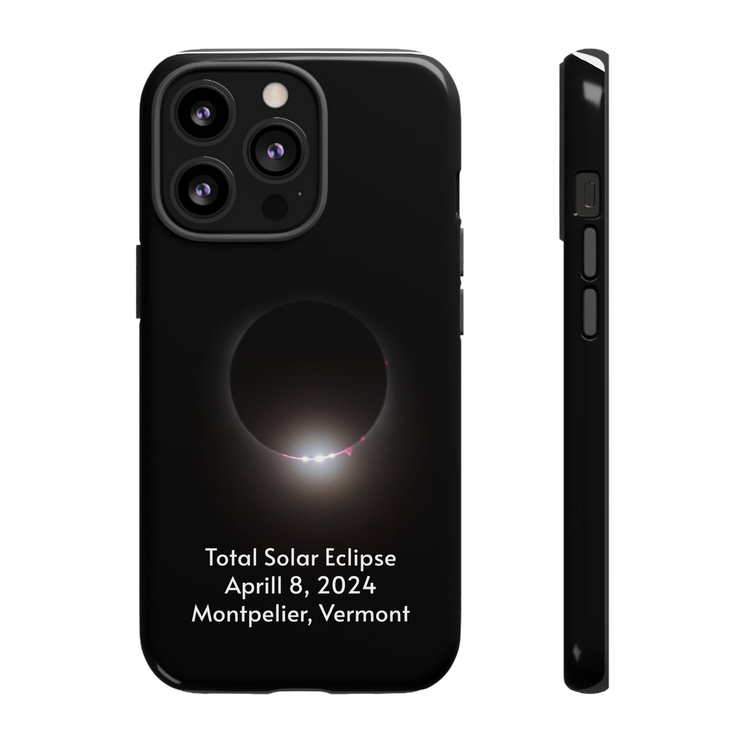 2024 Total Solar Eclipse - Baily’s Beads & Solar Prominence after Totality - Montpelier, VT - Phone Case