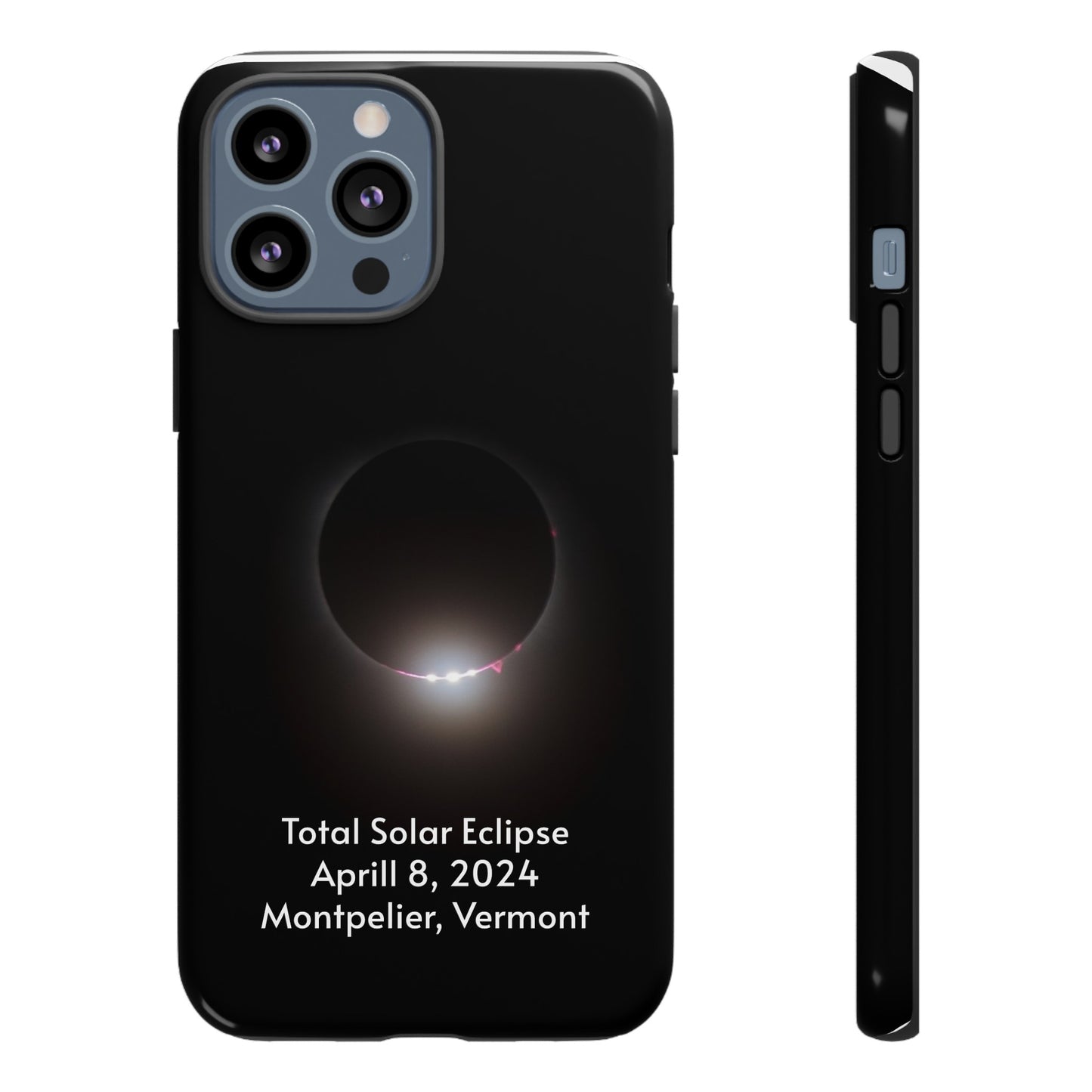 2024 Total Solar Eclipse - Baily’s Beads & Solar Prominence after Totality - Montpelier, VT - Phone Case