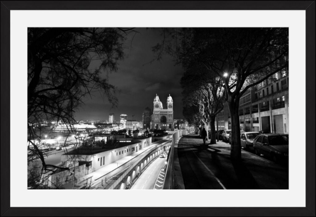 Marseille, France - Black & White Framed Photo