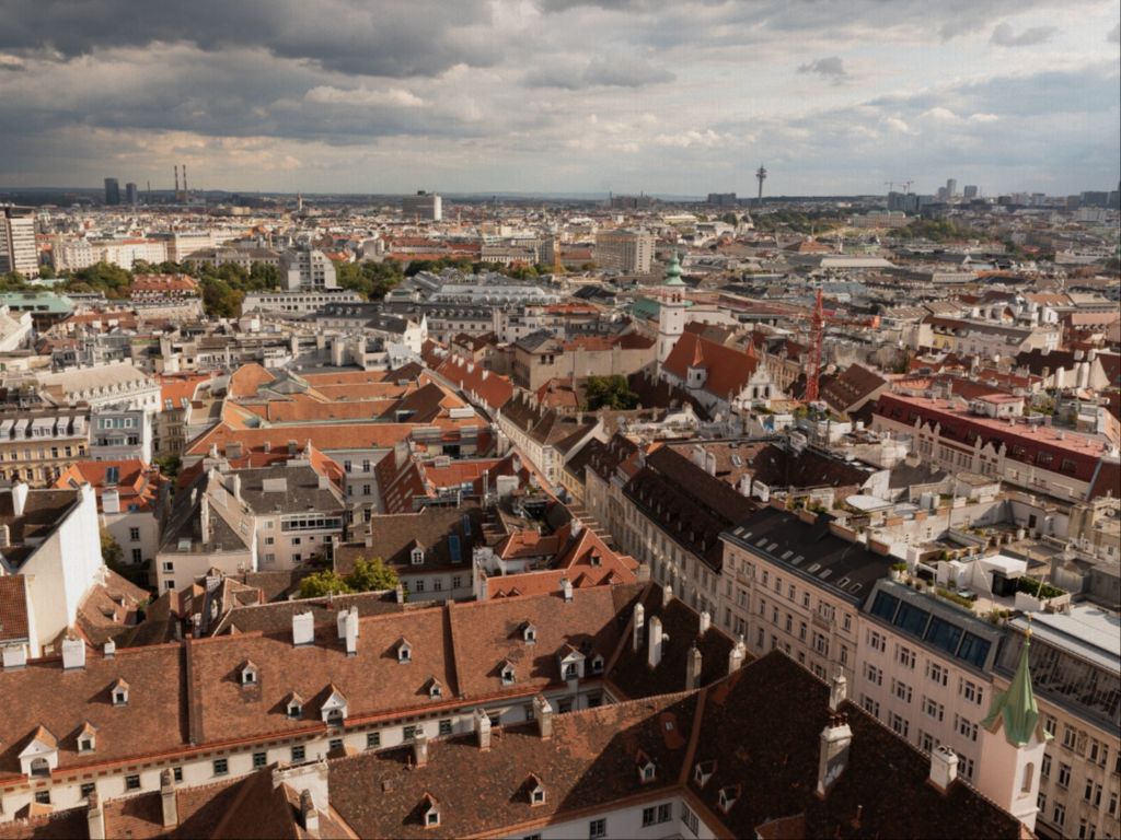 Rooftop Cityscape of Vienna, Austria - Canvas Wall Art