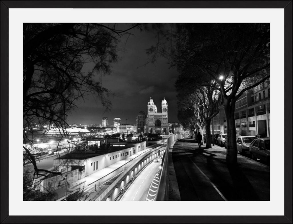 Marseille, France - Black & White Framed Photo