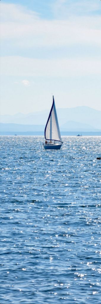 Sailboat on Lake Champlain - Photograph Printed on Metal