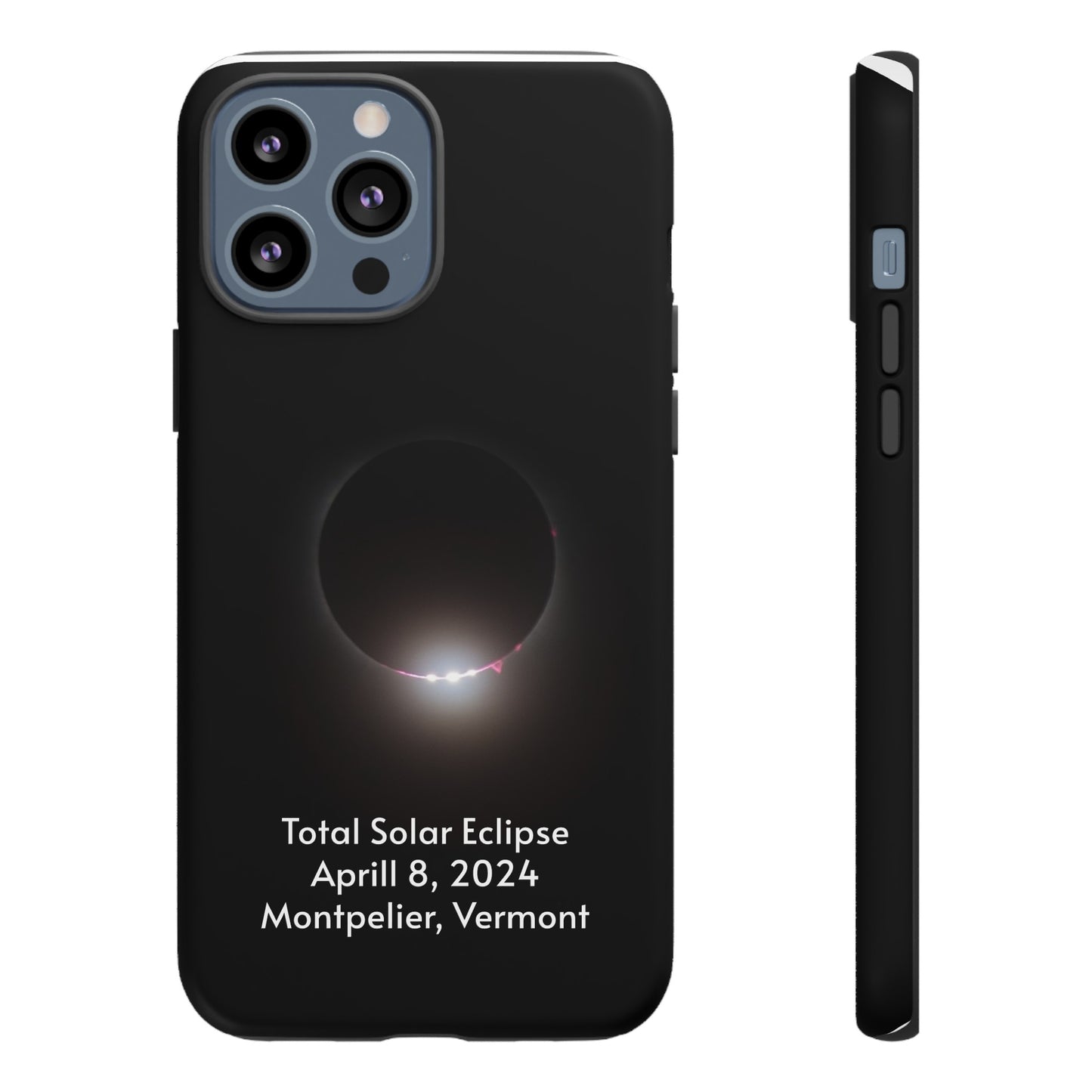 2024 Total Solar Eclipse - Baily’s Beads & Solar Prominence after Totality - Montpelier, VT - Phone Case