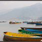 Boats on Phewa Lake, Pokhara, Nepal - Framed Canvas