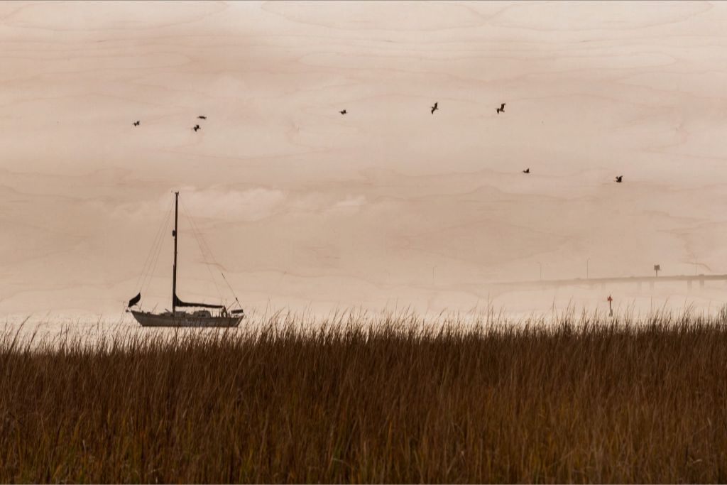 Southern Sail Boat - Printed on Wood