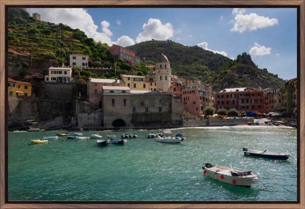 Vernazza, Cinque Terre, Italy - Framed Canvas Wall Art by Leah Ramuglia