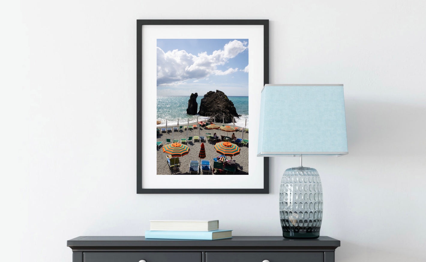 Italian Beach Day Framed Photograph Wall Art by Leah Ramuglia