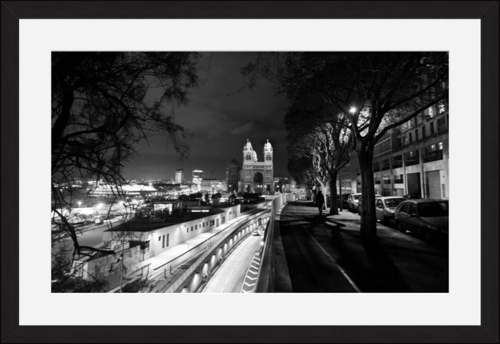 Marseille, France - Black & White Framed Photo