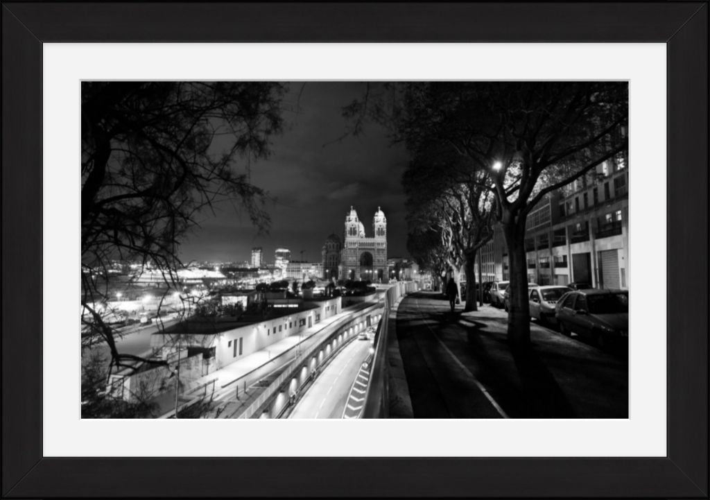 Marseille, France - Black & White Framed Photo