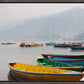 Boats on Phewa Lake, Pokhara, Nepal - Framed Canvas