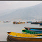 Boats on Phewa Lake, Pokhara, Nepal - Framed Canvas