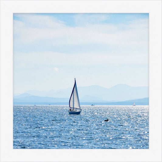 Sailboat on Lake Champlain - Framed Wall Art