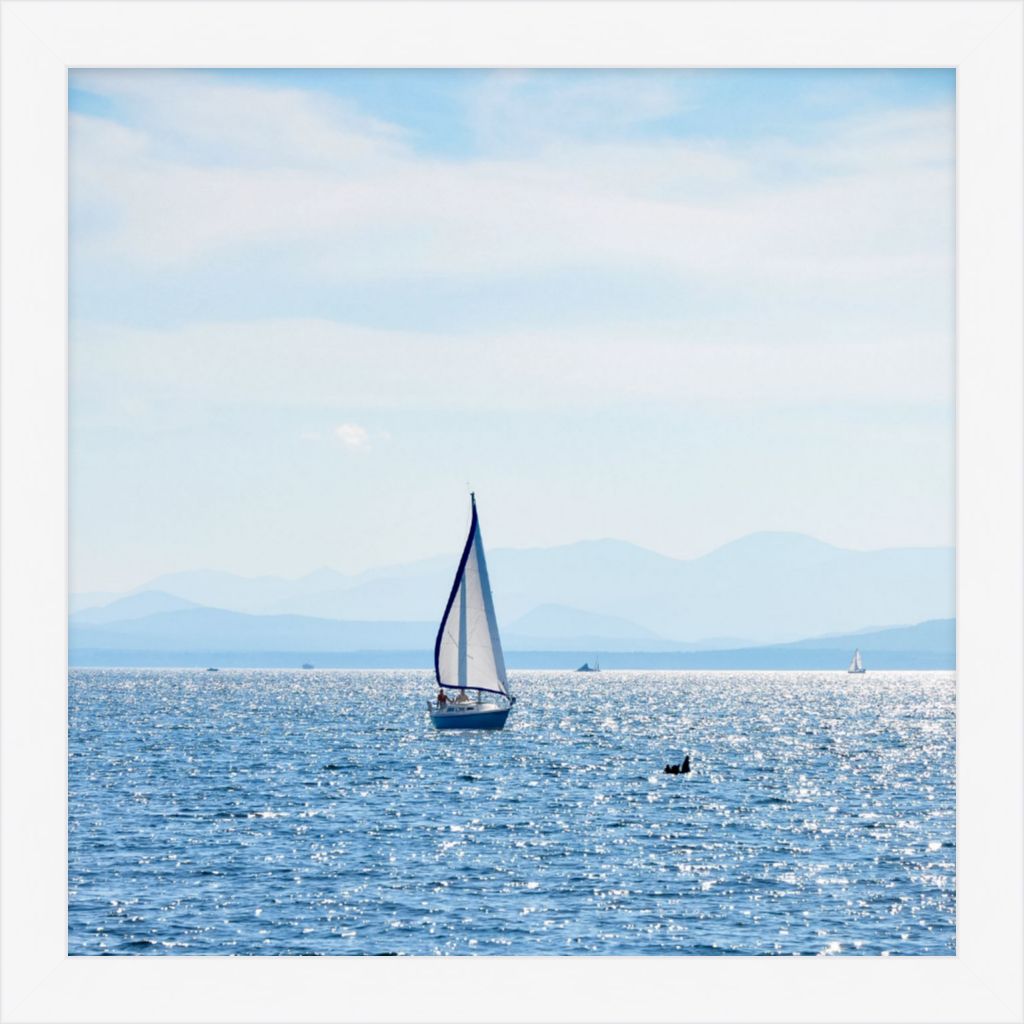 Sailboat on Lake Champlain - Framed Wall Art